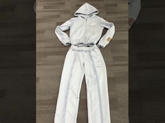 কাস্টম Y2K কাটা hoodie এবং sweatpants দুই টুকরা সেট নারী